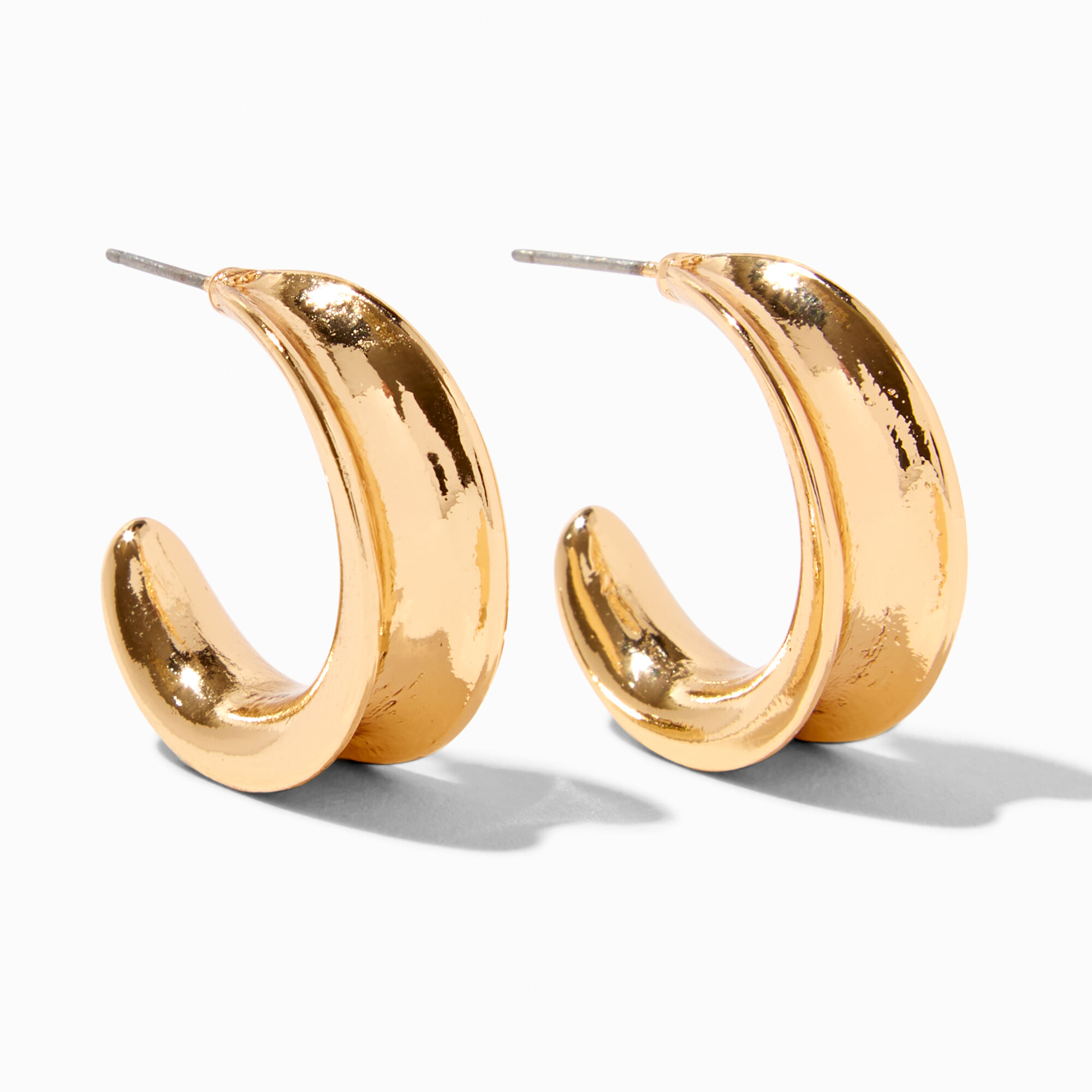 View Claires Tone 20MM Curvy Hoop Earrings Gold information