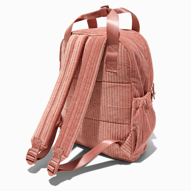 Pink Corduroy Backpack,