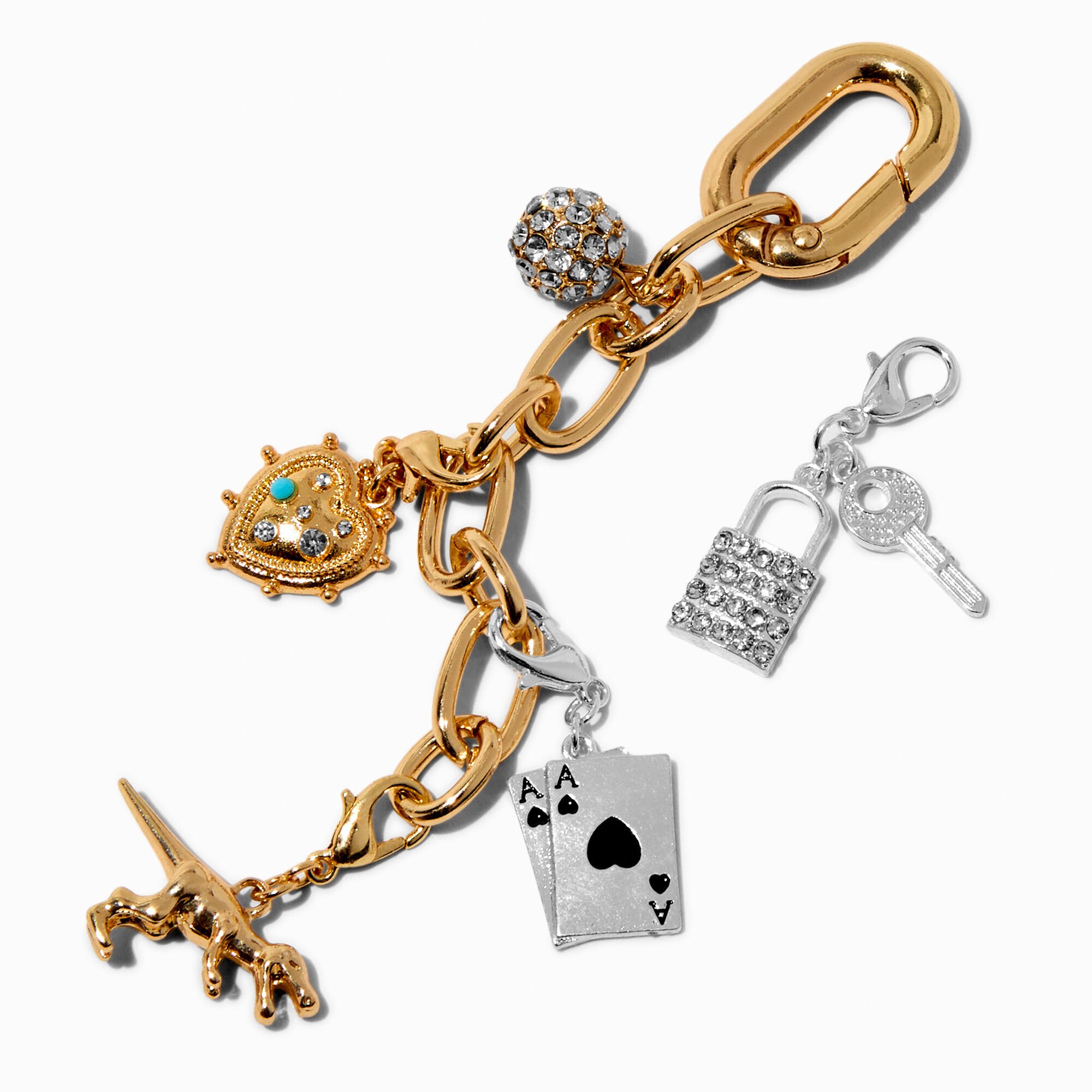 DIY Eclectic Gold-tone Bag Charm,