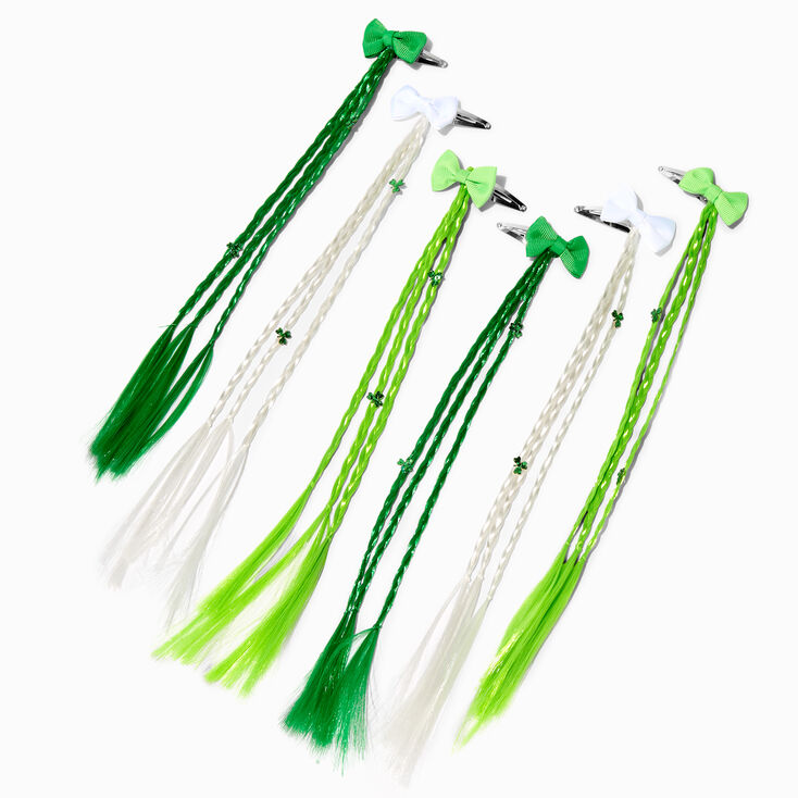 St. Patrick&#39;s Day Braids Bow Hair Clips - 6 Pack,