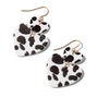 Cow Print Hearts 1.5&quot; Drop Earrings,