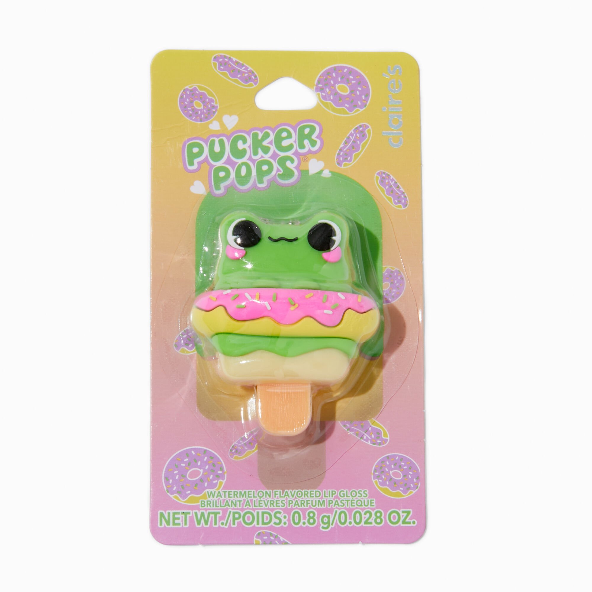 Pucker Pops® Donut Floatie Frog Lip Gloss - Watermelon,