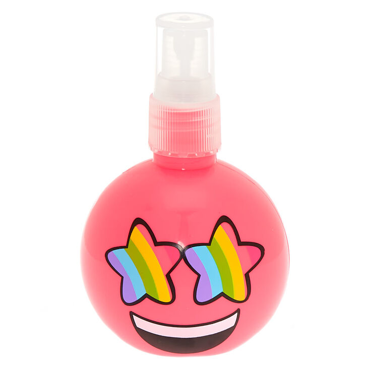 Spray corporel parfum&eacute; &agrave; la fraise &eacute;moji rose aux yeux &eacute;toil&eacute;s arc-en-ciel,