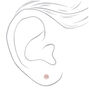 Silver 6MM Pearl Stud Earrings - Pink,