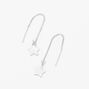 Sterling Silver Star Pull Through Drop Earrings,