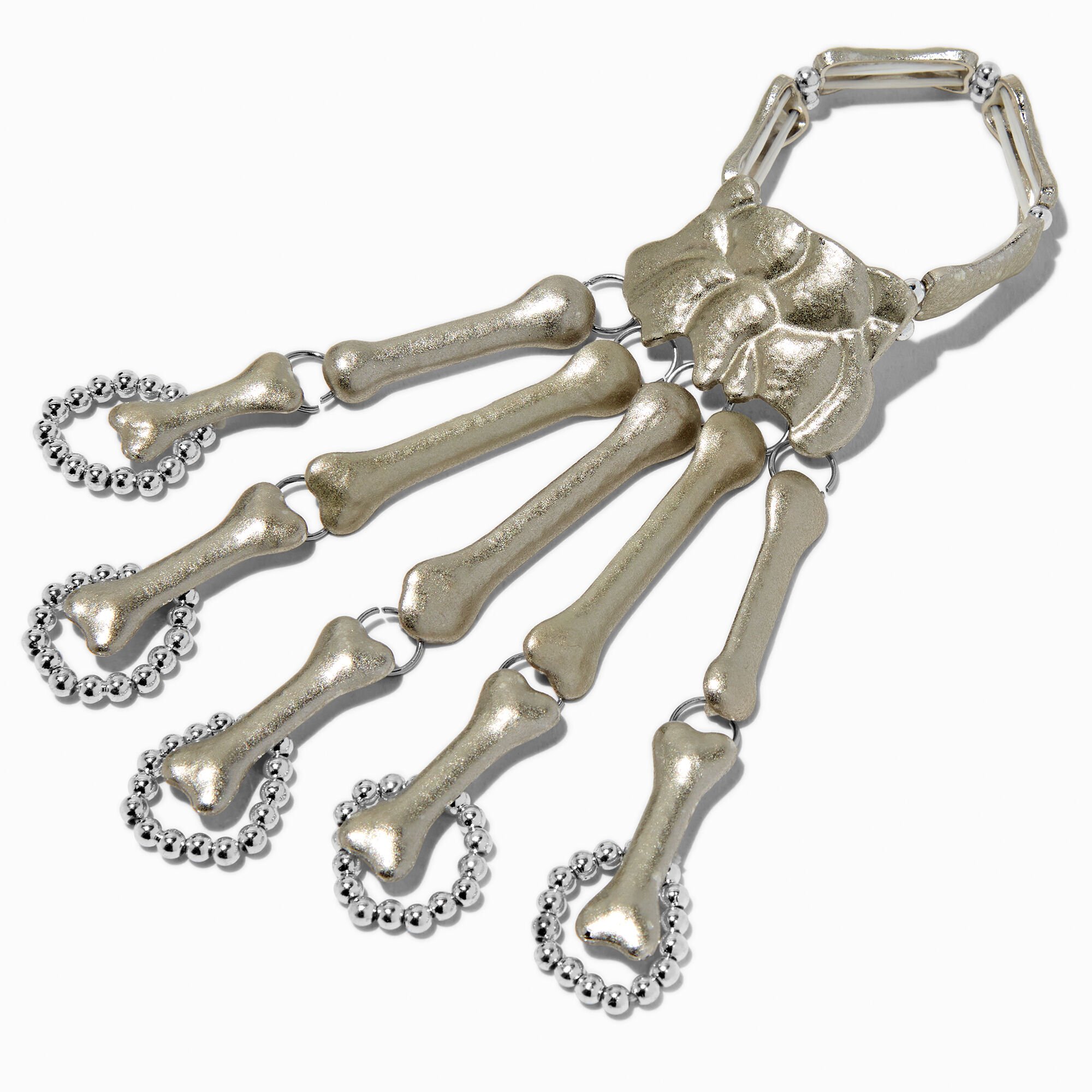 Glow in the Dark Skeleton Hand Bracelet & Ring,