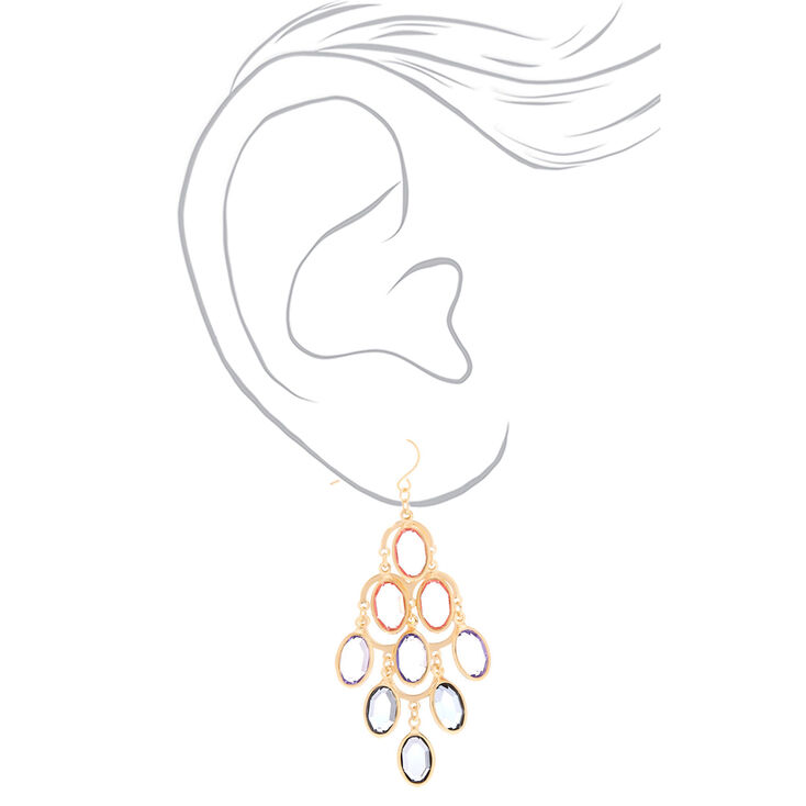 2.5&quot; Pastel Shine Chandelier Drop Earrings,