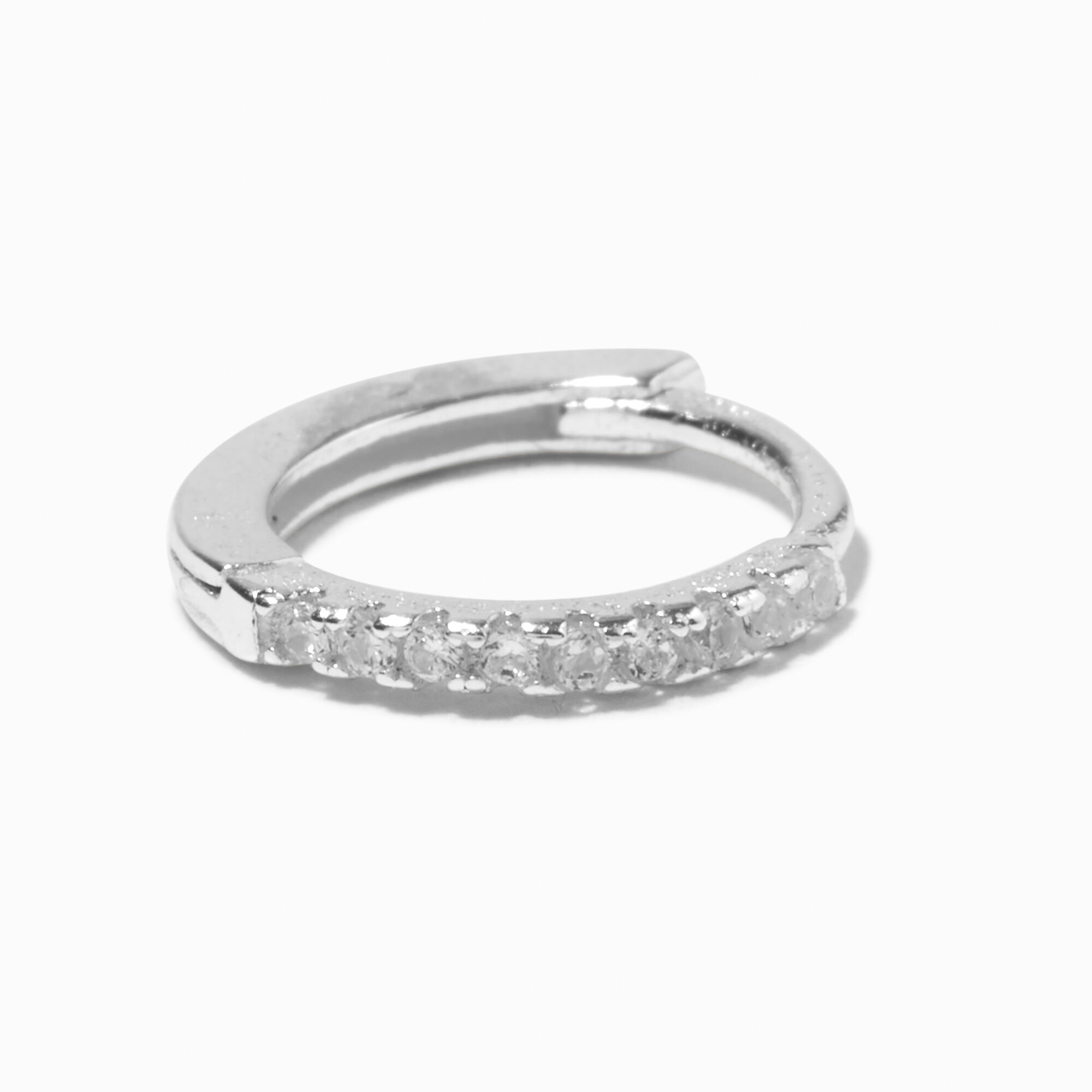 View Claires One 8MM Cubic Zirconia Pavé Crystal Hoop Silver information