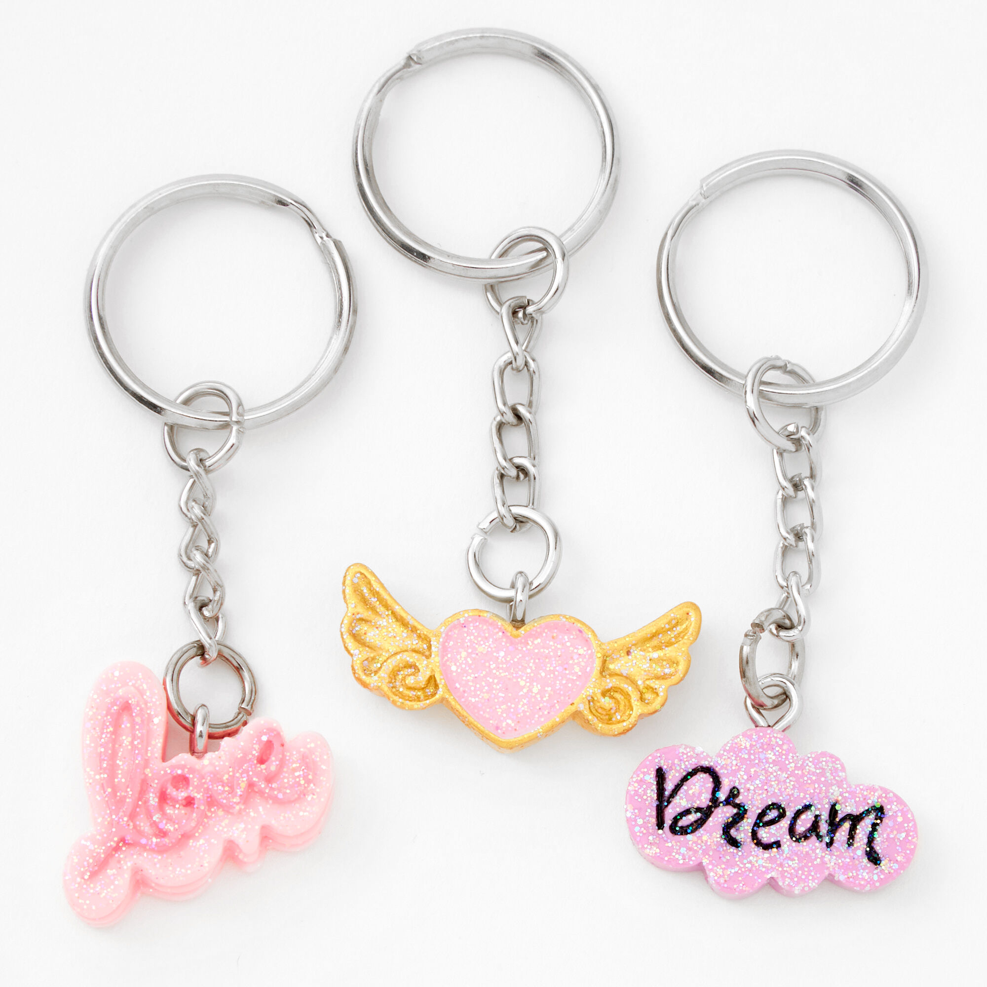 Best Friends Glittery Love Icon Keychains - 8 Pack,