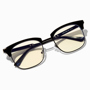 Blue Light Reducing Black Browline Clear Lens Frames,