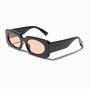 Pink Lens Black Rectangular Sunglasses,