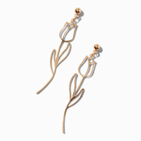 Gold-tone Tulip Drop Earrings,