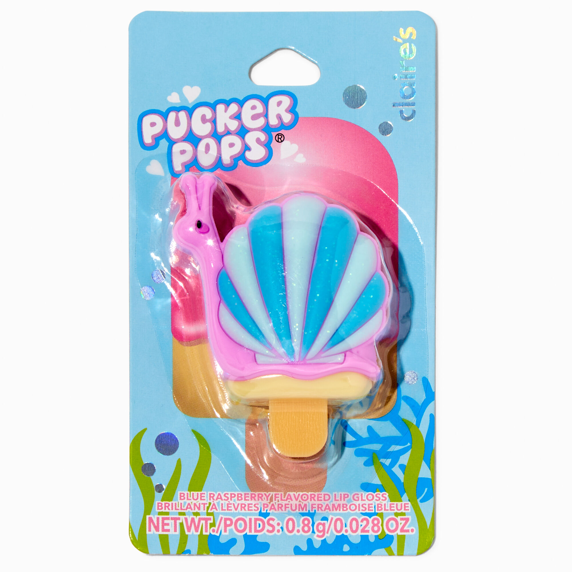Pucker Pops® Glitter Snail Lip Gloss - Blue Raspberry,