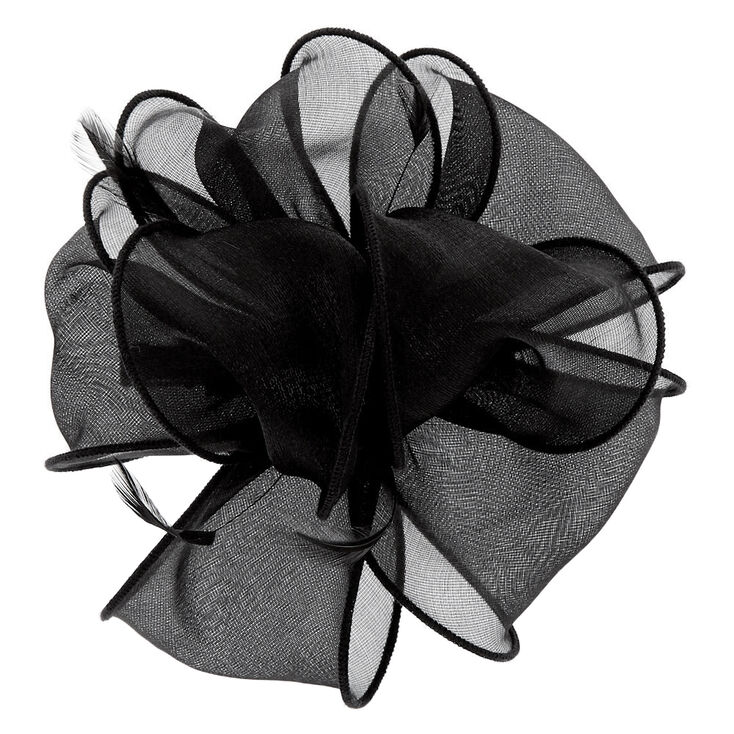 Chiffon Hair Fascinator - Black,