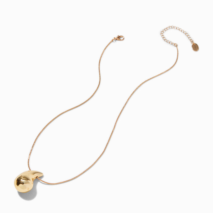 Collier &agrave; pendentif goutte couleur dor&eacute;e,
