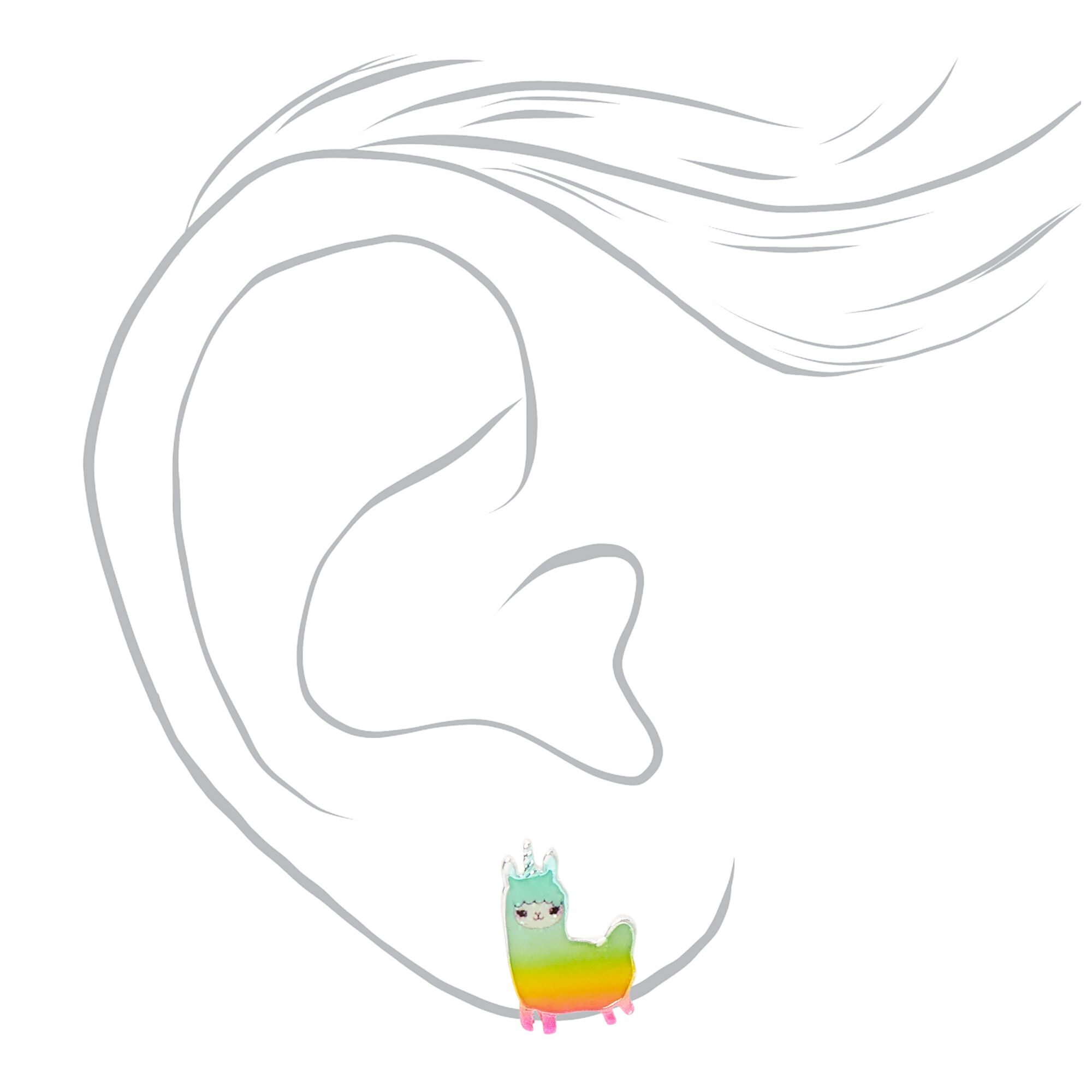 Rainbow Llamacorn Stud Earrings 3 Pack Claire s US