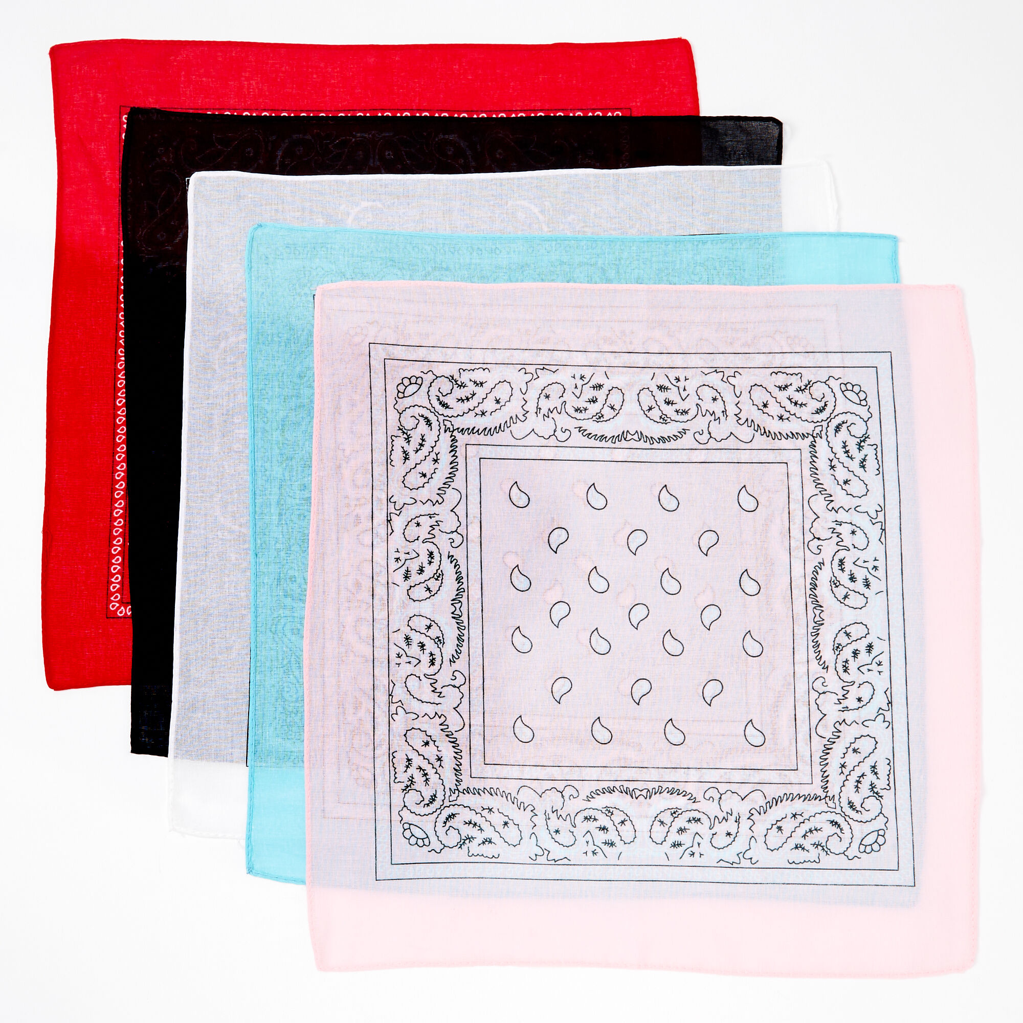 Claire's Club Mixed Paisley Bandana Headwraps - 5 Pack,