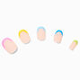 Rainbow French Tip Almond Vegan Faux Nail Set - 24 Pack,
