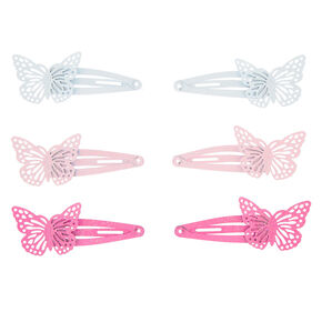 Claire&#39;s Club Glitter Butterfly Snap Hair Clips - 6 Pack,