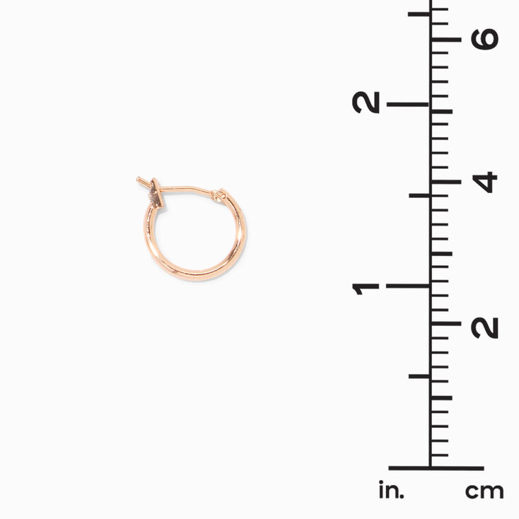 18k Gold Plated Rose Gold 14MM Hoop Earrings,