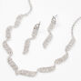 Silver-tone Rhinestone Waves Jewelry Set - 2 Pack,