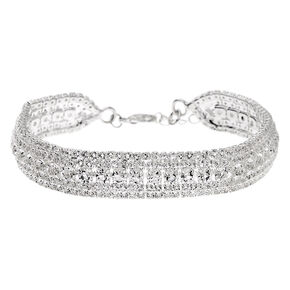Silver Rhinestone Royal Chain Bracelet,