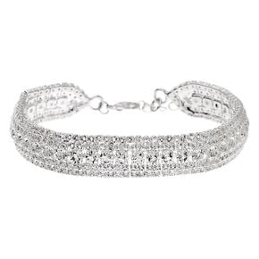 Silver Rhinestone Royal Chain Bracelet,