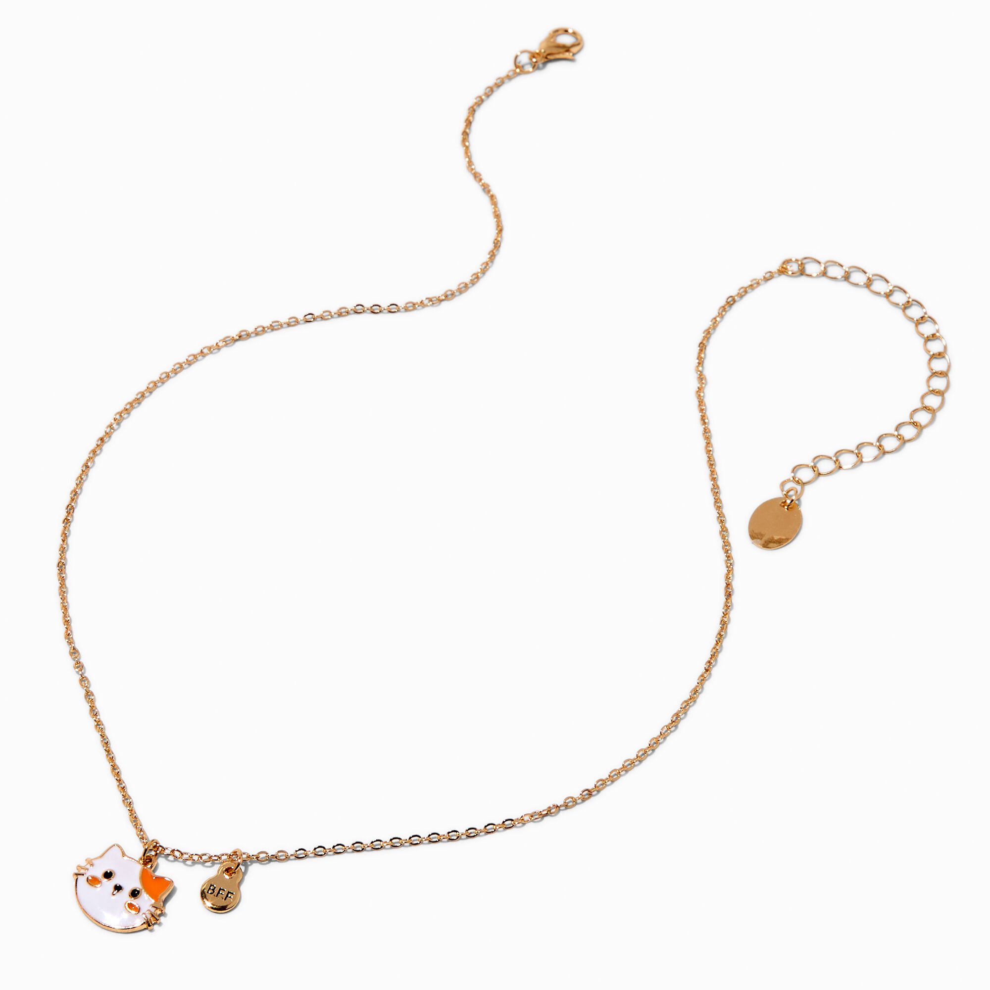 Colliers à pendentif chat couleurs vives best friends - Lot de 5,