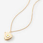 Gold Daisy Heart Locket 16&quot; Pendant Necklace,