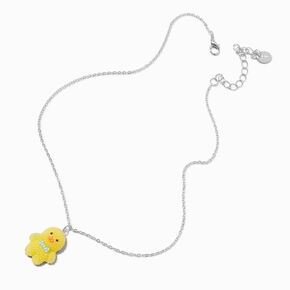 Collier &agrave; pendentif poussin bulle jaune,