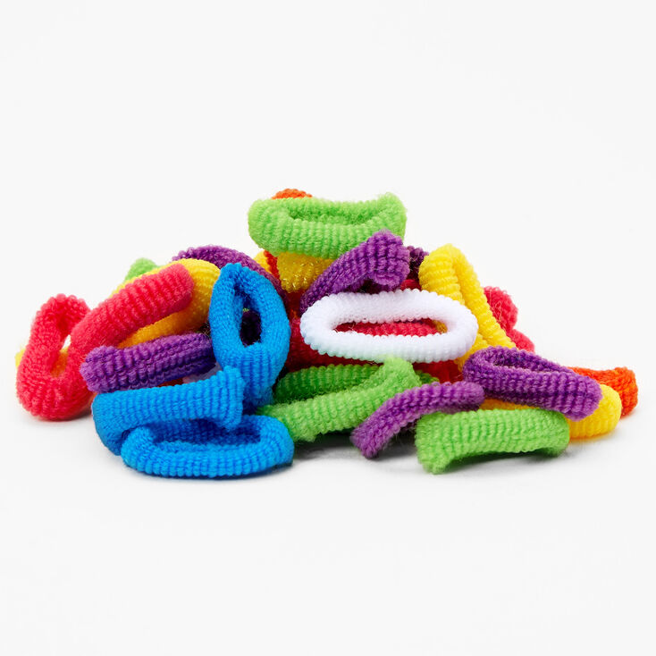 Claire&#39;s Club Rainbow Hair Bobbles &amp; Bag - 38 Pack,