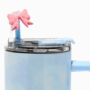 Pink Bow &amp; Cup Straw Covers - 2 Pack,