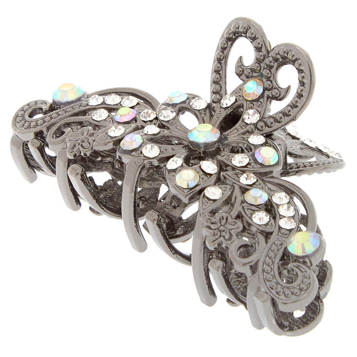 Hematite Iridescent Stone Hair Claw,