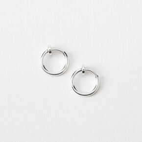 Silver-tone 15MM Clip On Hoop Earrings,