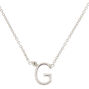 Silver Stone Initial Pendant Necklace - G,