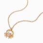 Gold Zodiac Symbol Pendant Necklace - Cancer,