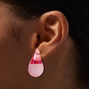 Pendantes 2,5&nbsp;cm haricot de grande taille AB iridescentes roses,