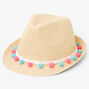 Claire&#39;s Club Pom Pom Fedora Hat - Brown,