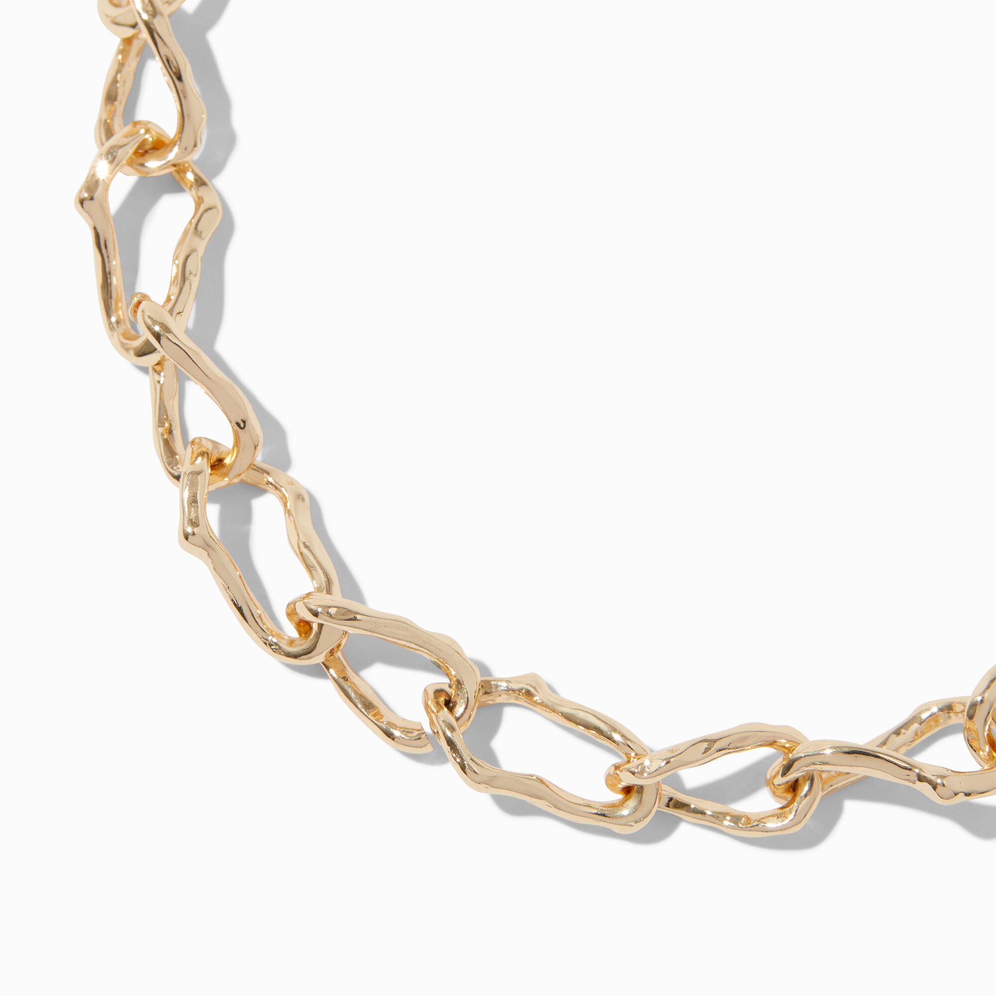 Chunky Gold-tone Organic Chain Necklace,