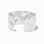 Silver-tone Crumpled-Look Wide Cuff Bracelet,