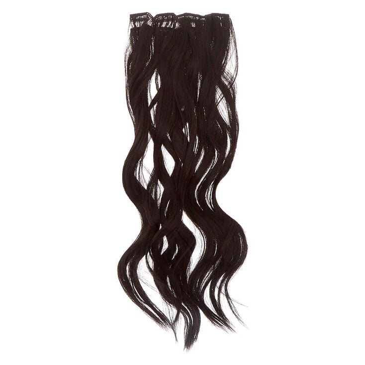 Claire's Lot de 4 extensions de cheveux synthétiques noirs ondulés à clip