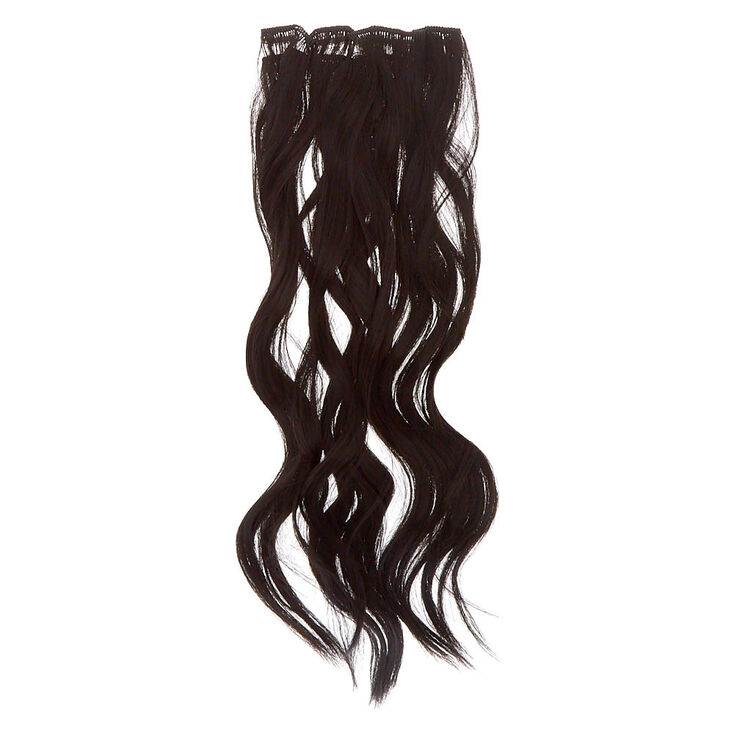Claire's Lot de 4 extensions de cheveux synthétiques noirs ondulés à clip