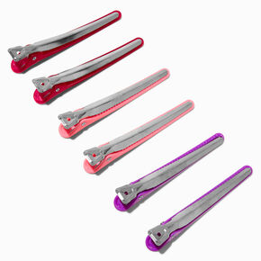 Mixed Purple Beak Styling Hair Clips - 6 Pack,
