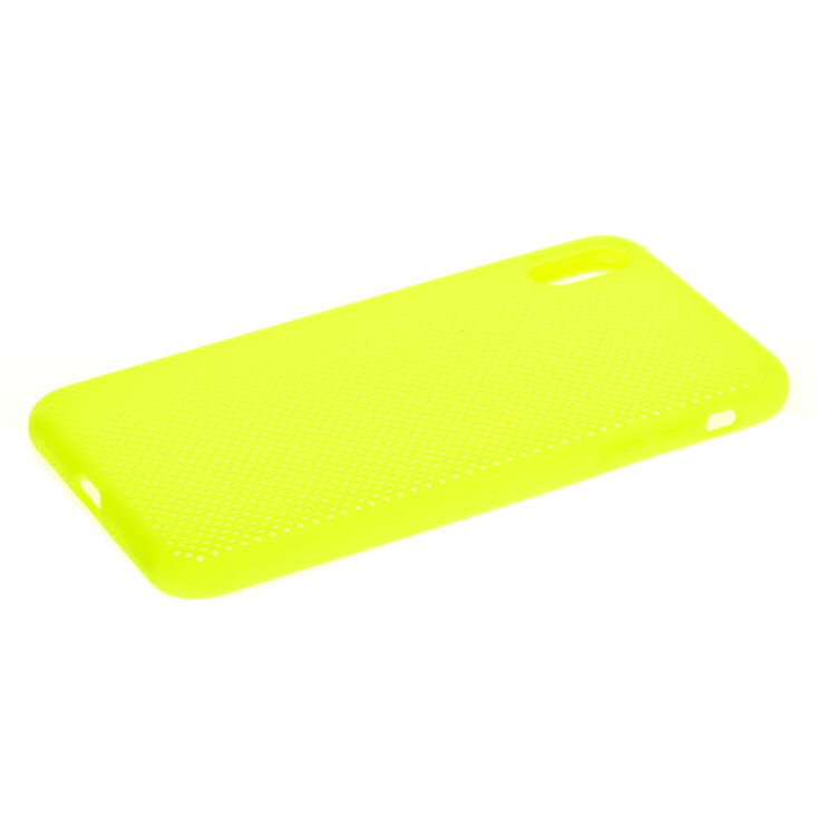 Neon Yellow Perforated Phone Case - Fits iPhone XS Max,