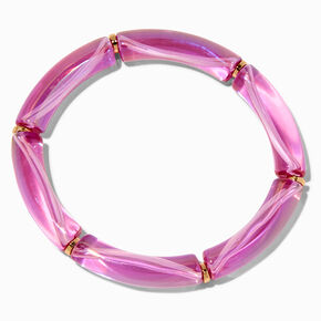 Purple Iridescent Tube Stretch Bracelet,