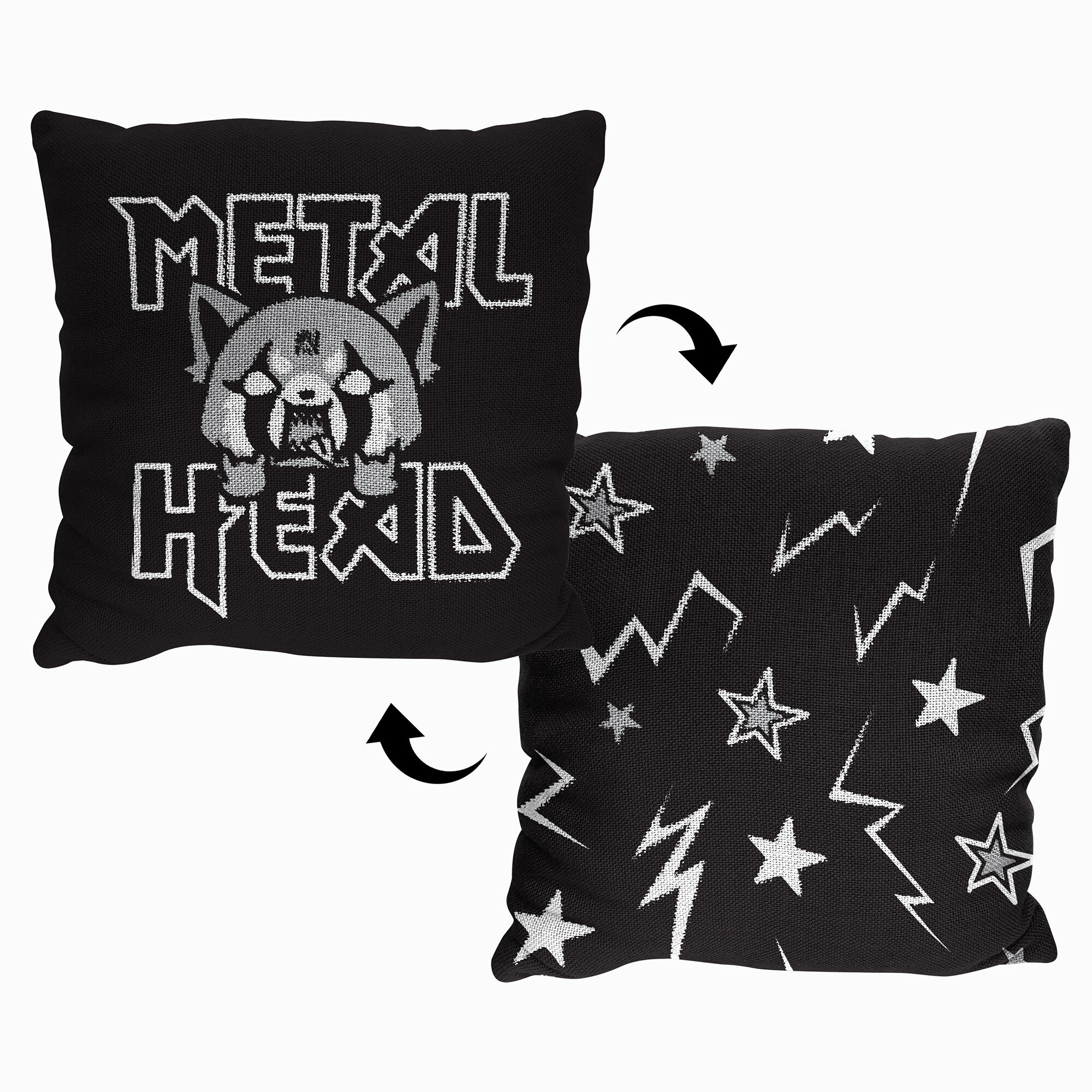Sanrio® Aggretsuko® Metal Head Double Sided Jacquard Pillow (ds),