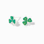 Green Shamrocks Glittery Stud Earrings,