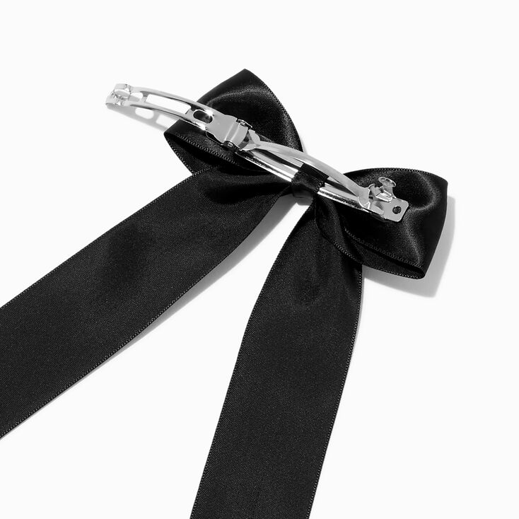 Triple Loop Satin Bow Hairclip - Black - H&O