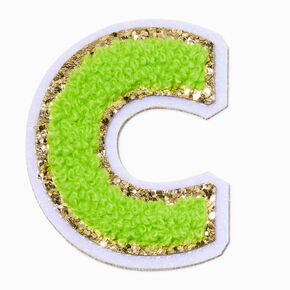 Lime Green C Initial Stick-On Patch,