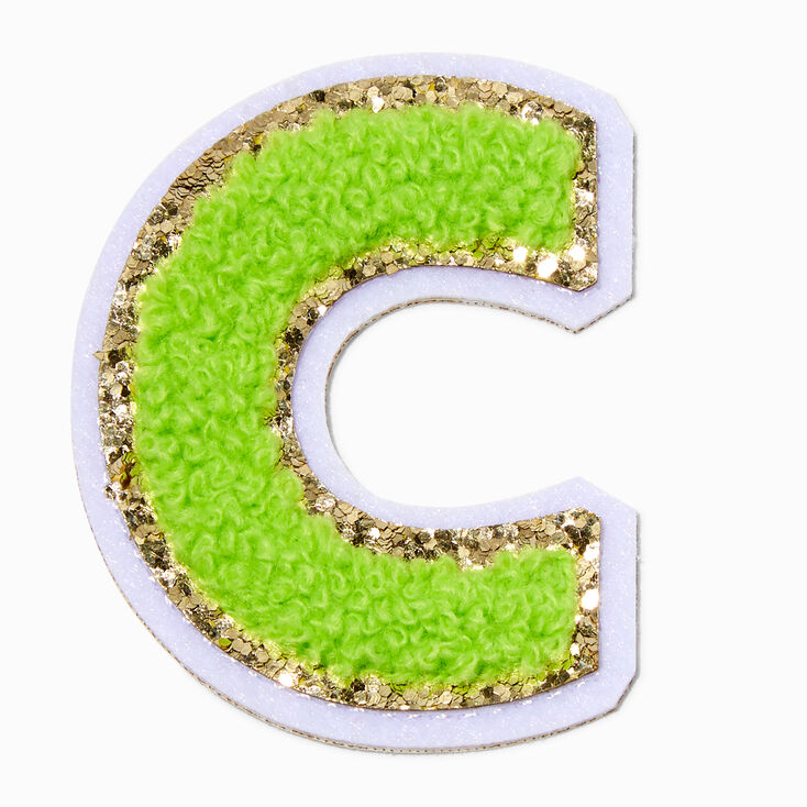 Lime Green C Initial Stick-On Patch,